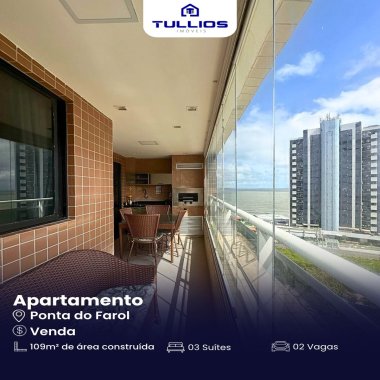 Apartamento de Alto Padrão na Ponta do Farol – Vista Mar Deslumbrante