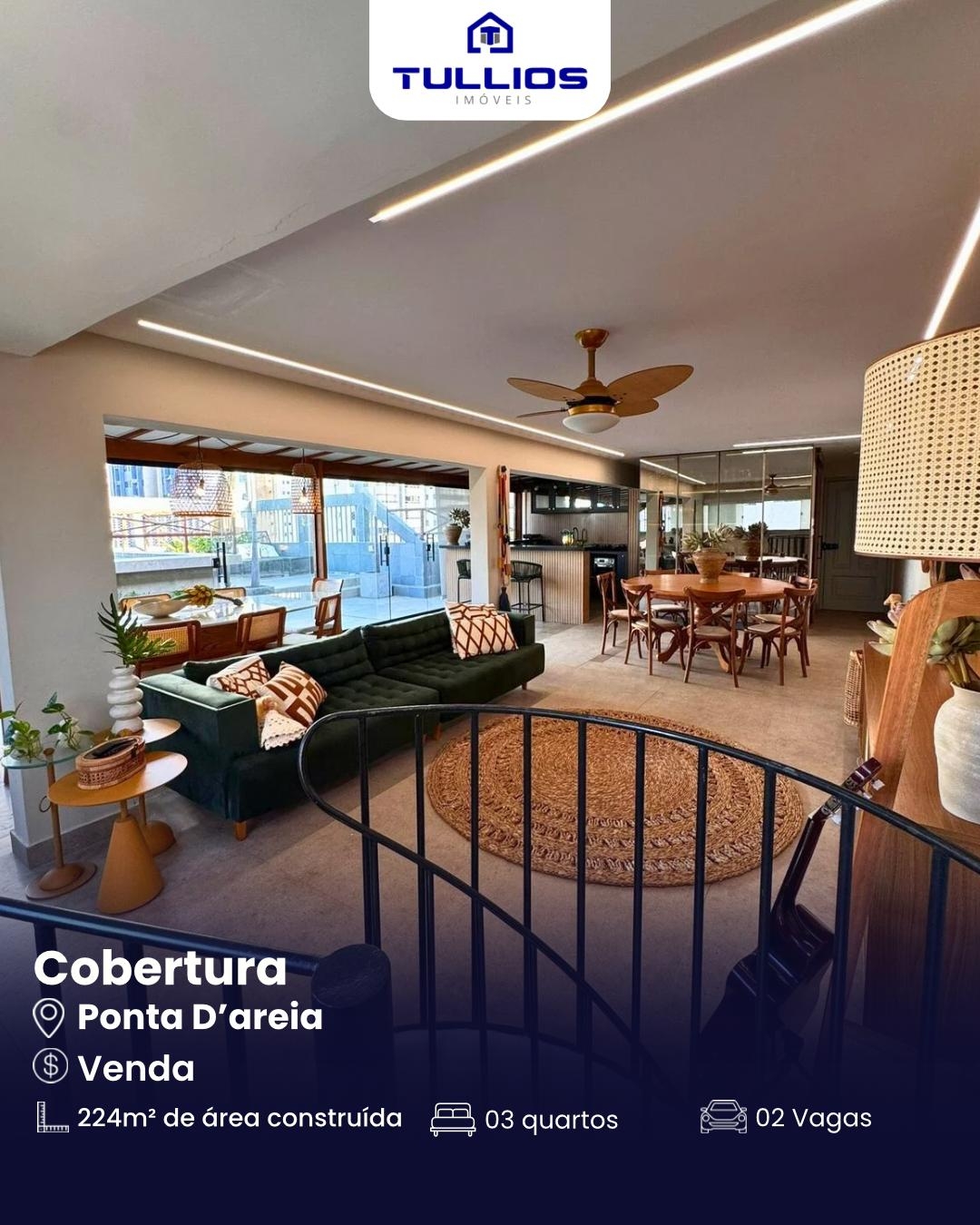 Cobertura à venda na Ponta D’Areia – Vista mar e lazer privativo
