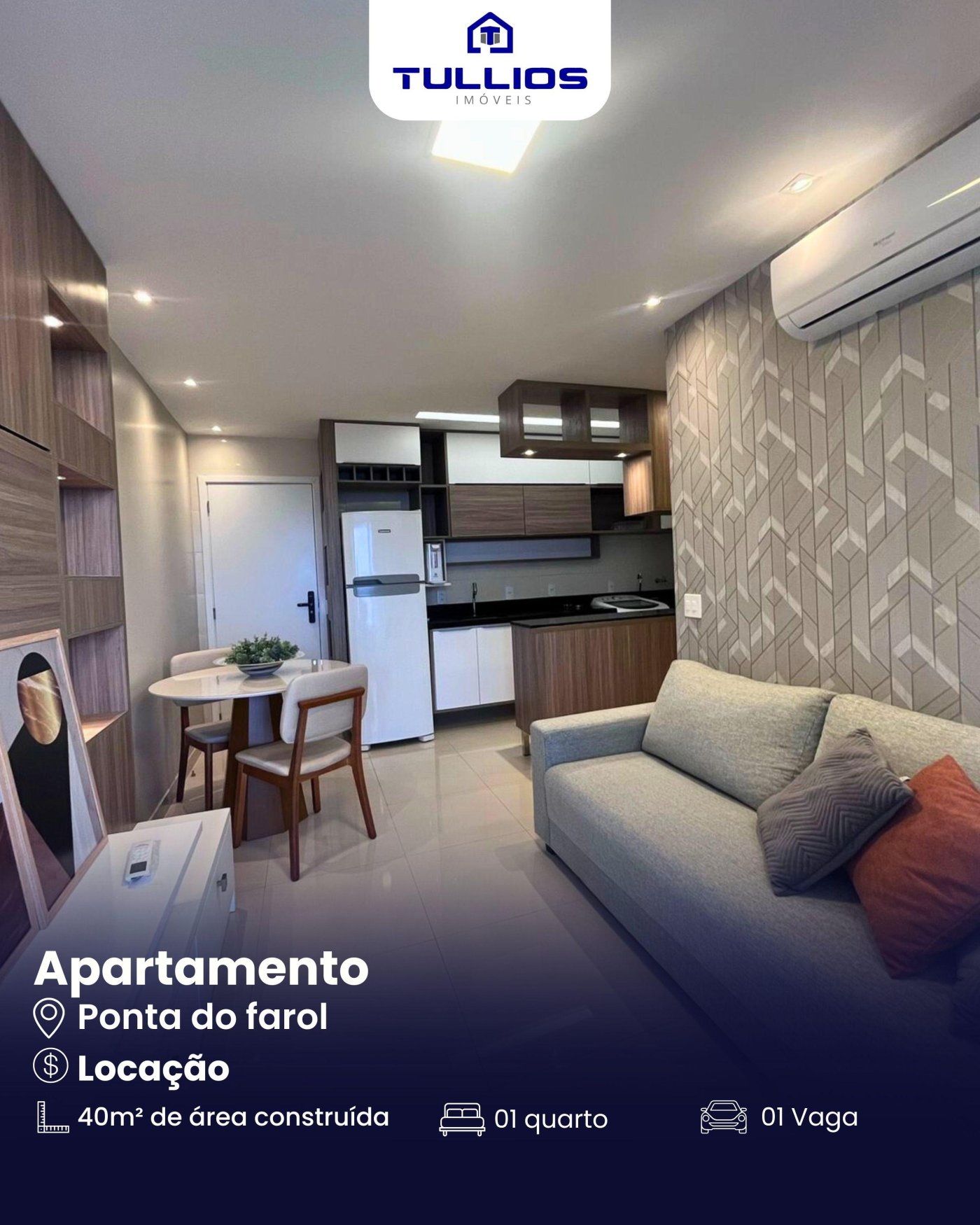 Belíssimo apartamento mobiliado com vista para o mar!