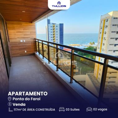 Venda- apartamento com 3 suítes na Ponta do Farol